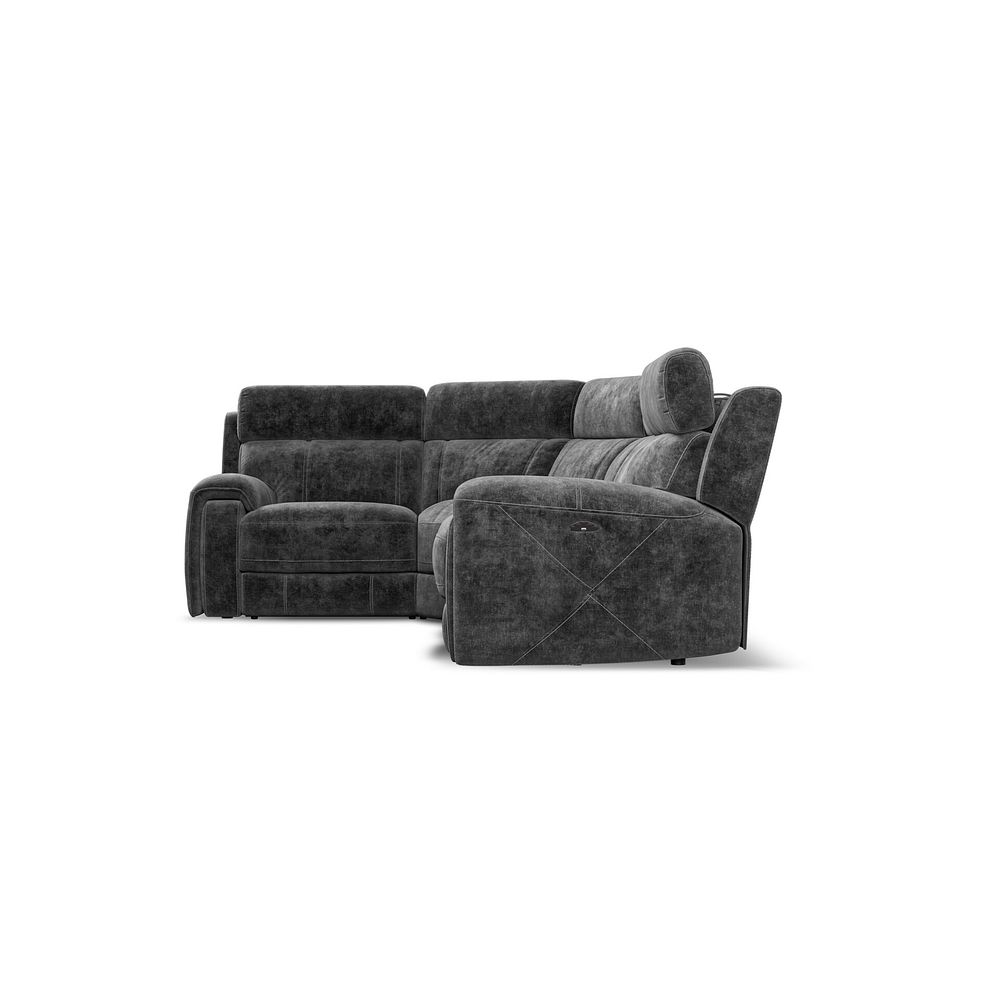 Leo Right Hand Corner Recliner Sofa with Adjustable Headrests in Descent Charcoal Fabric 7