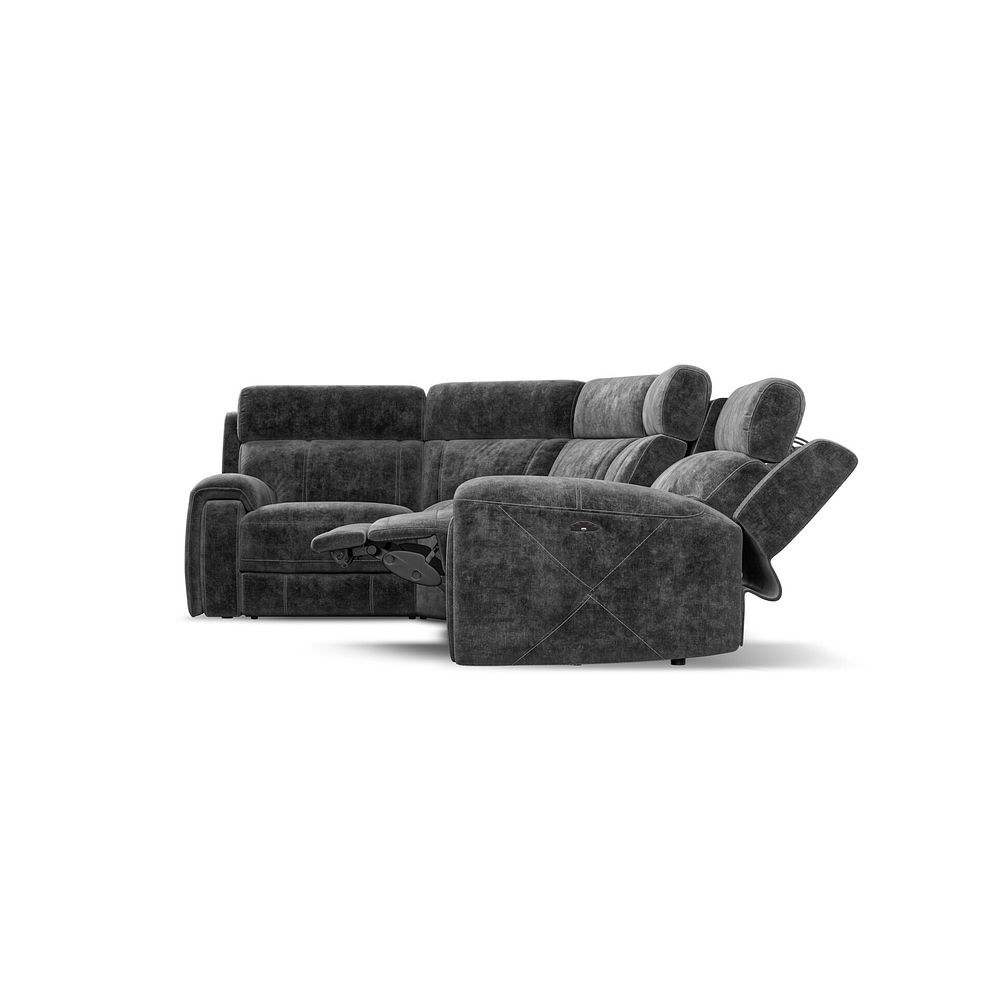 Leo Right Hand Corner Recliner Sofa with Adjustable Headrests in Descent Charcoal Fabric 8