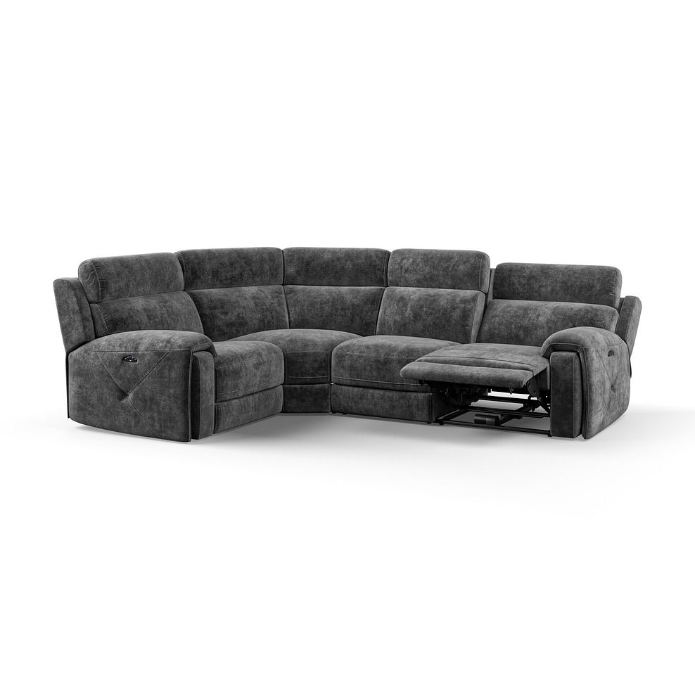 Leo Right Hand Corner Recliner Sofa with Adjustable Headrests in Descent Charcoal Fabric 3