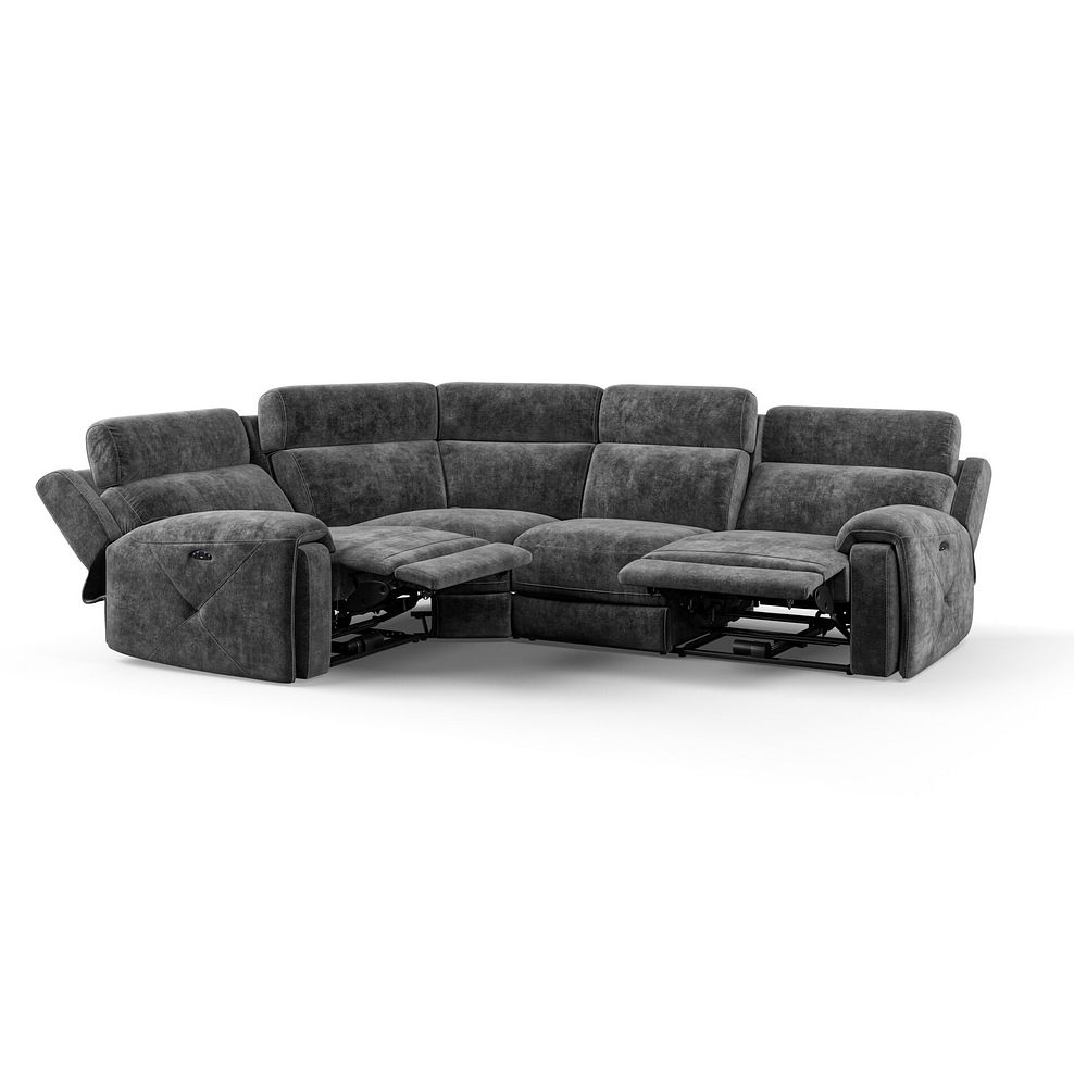 Leo Right Hand Corner Recliner Sofa with Adjustable Headrests in Descent Charcoal Fabric 4