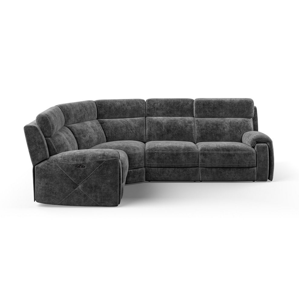 Leo Right Hand Corner Recliner Sofa with Adjustable Headrests in Descent Charcoal Fabric 5