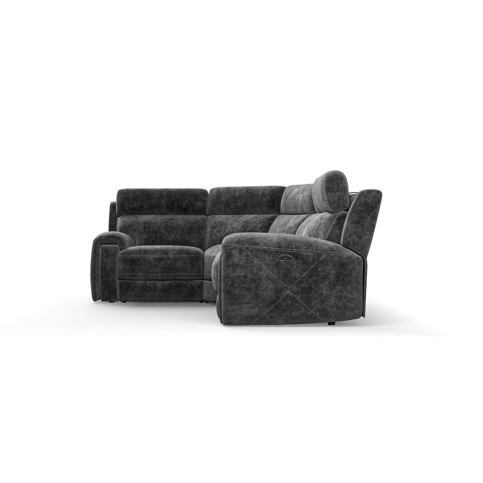 Leo Right Hand Corner Recliner Sofa with Adjustable Headrests in Descent Charcoal Fabric 7