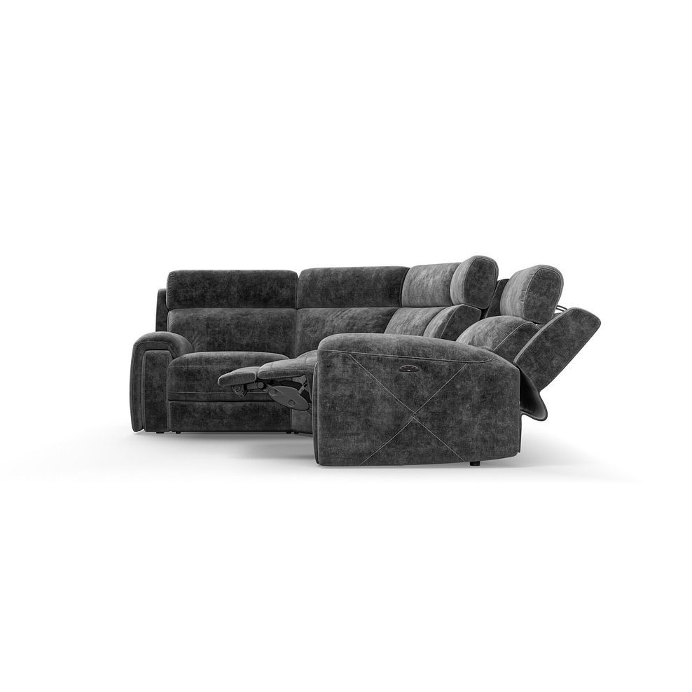 Leo Right Hand Corner Recliner Sofa with Adjustable Headrests in Descent Charcoal Fabric 8