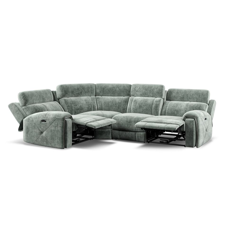 Leo Right Hand Corner Recliner Sofa with Adjustable Headrests in Descent Pewter Fabric Thumbnail 2