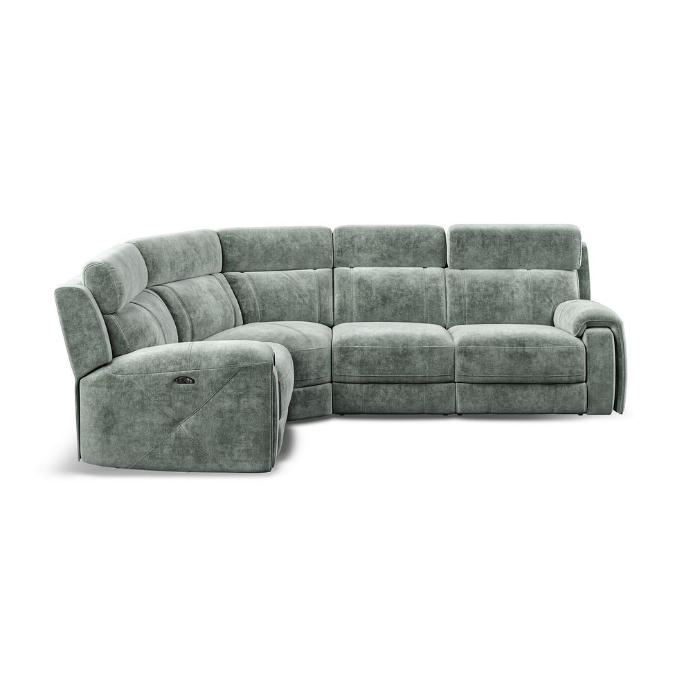 Leo Right Hand Corner Recliner Sofa with Adjustable Headrests in Descent Pewter Fabric 6