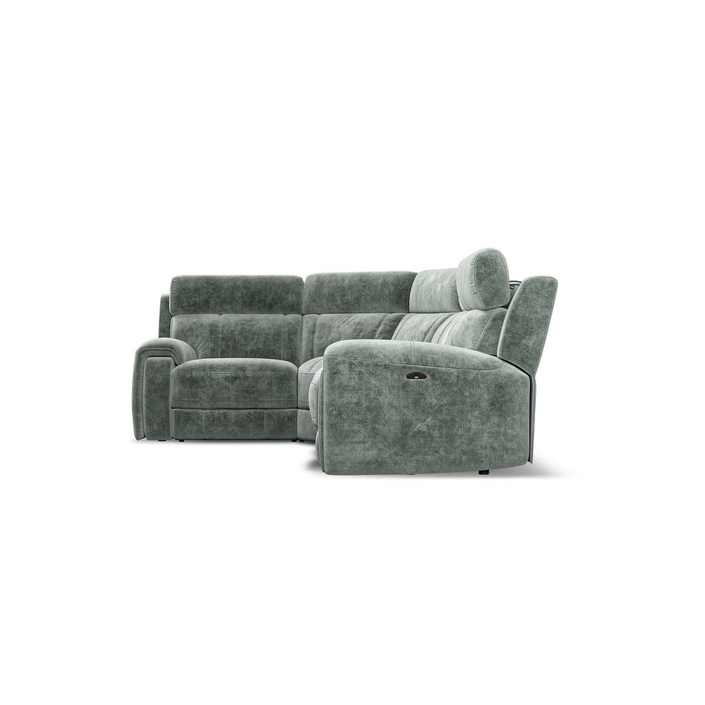 Leo Right Hand Corner Recliner Sofa with Adjustable Headrests in Descent Pewter Fabric 7