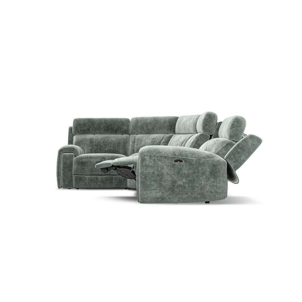 Leo Right Hand Corner Recliner Sofa with Adjustable Headrests in Descent Pewter Fabric 8