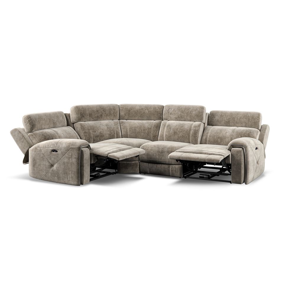 Leo Right Hand Corner Recliner Sofa with Adjustable Headrests in Descent Taupe Fabric 2