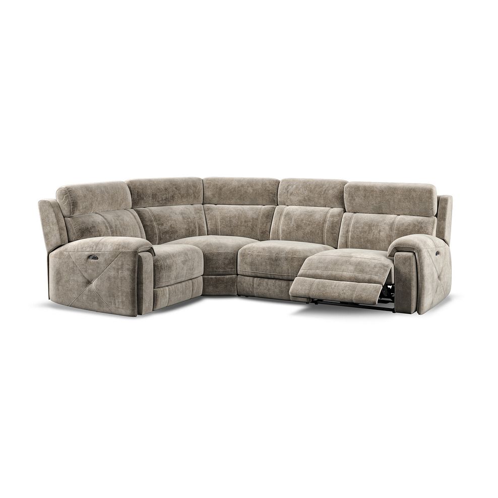 Leo Right Hand Corner Recliner Sofa with Adjustable Headrests in Descent Taupe Fabric 3