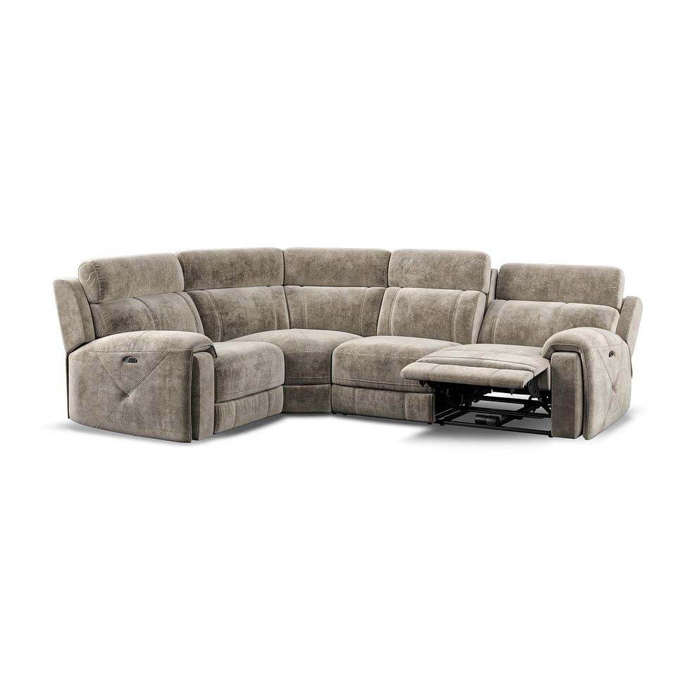 Leo Right Hand Corner Recliner Sofa with Adjustable Headrests in Descent Taupe Fabric 4