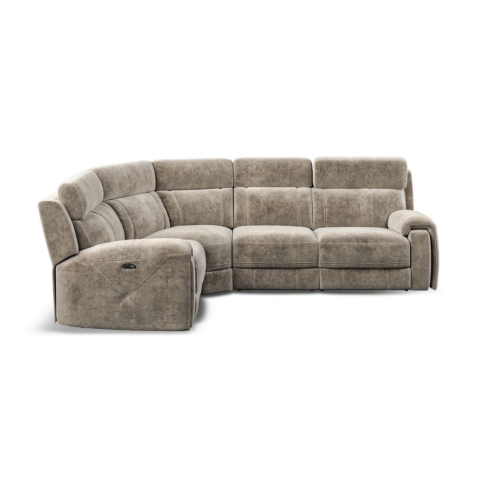 Leo Right Hand Corner Recliner Sofa with Adjustable Headrests in Descent Taupe Fabric 6