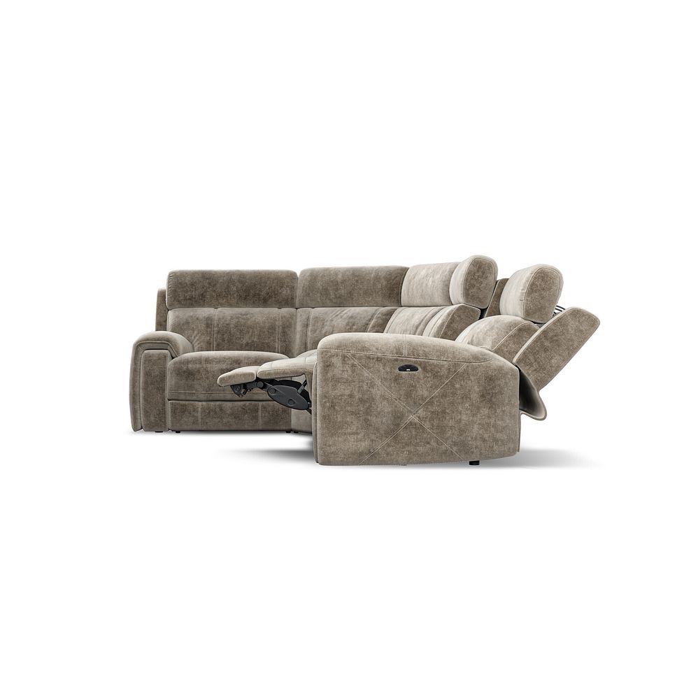 Leo Right Hand Corner Recliner Sofa with Adjustable Headrests in Descent Taupe Fabric 8