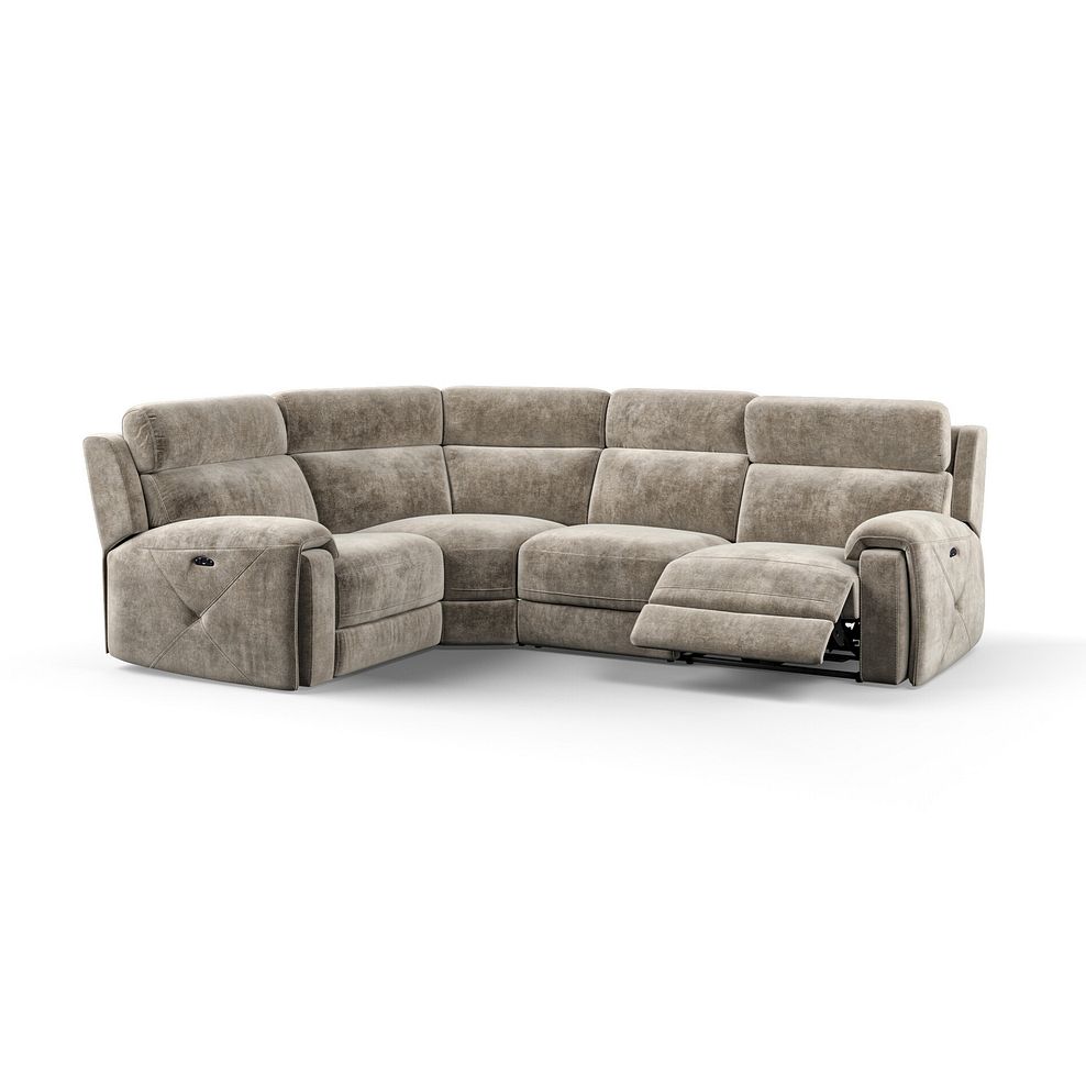 Leo Right Hand Corner Recliner Sofa with Adjustable Headrests in Descent Taupe Fabric 2