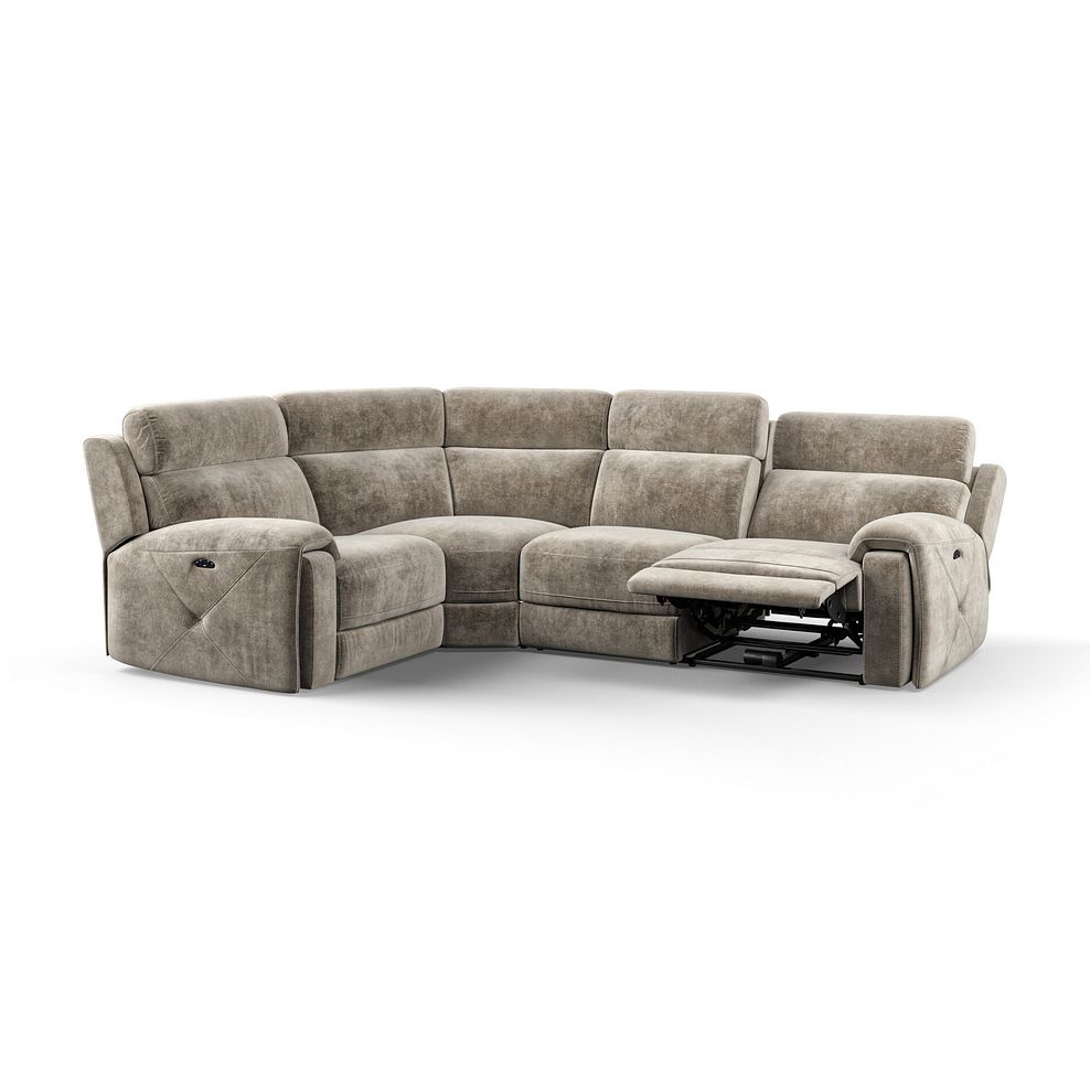Leo Right Hand Corner Recliner Sofa with Adjustable Headrests in Descent Taupe Fabric 3