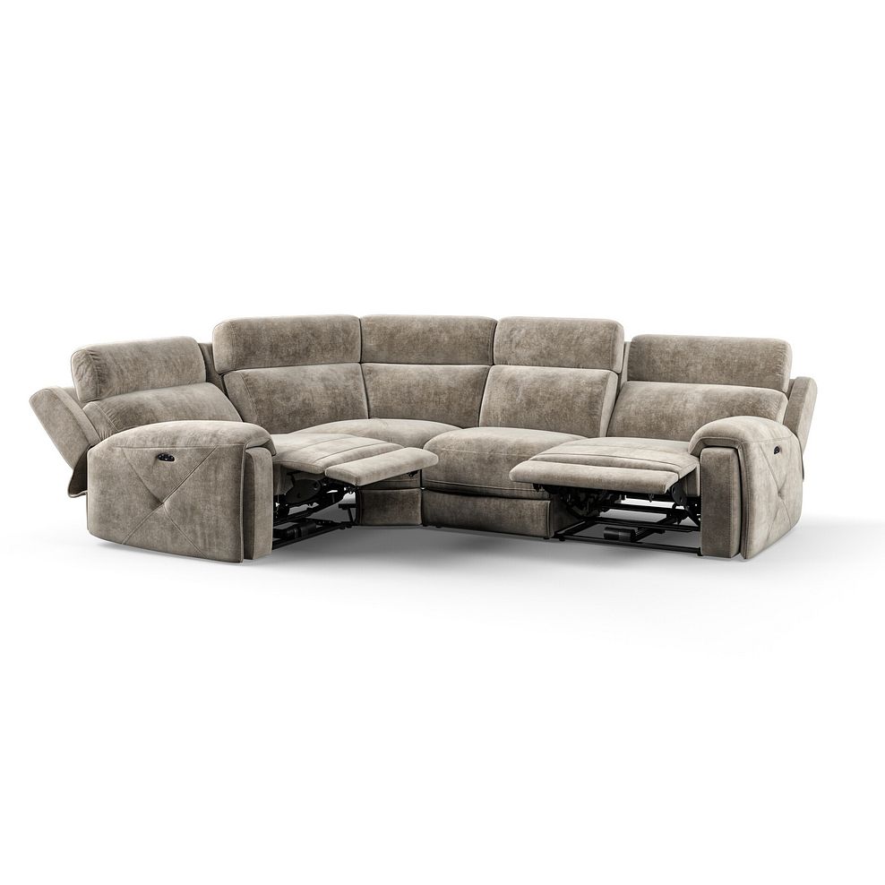 Leo Right Hand Corner Recliner Sofa with Adjustable Headrests in Descent Taupe Fabric 4
