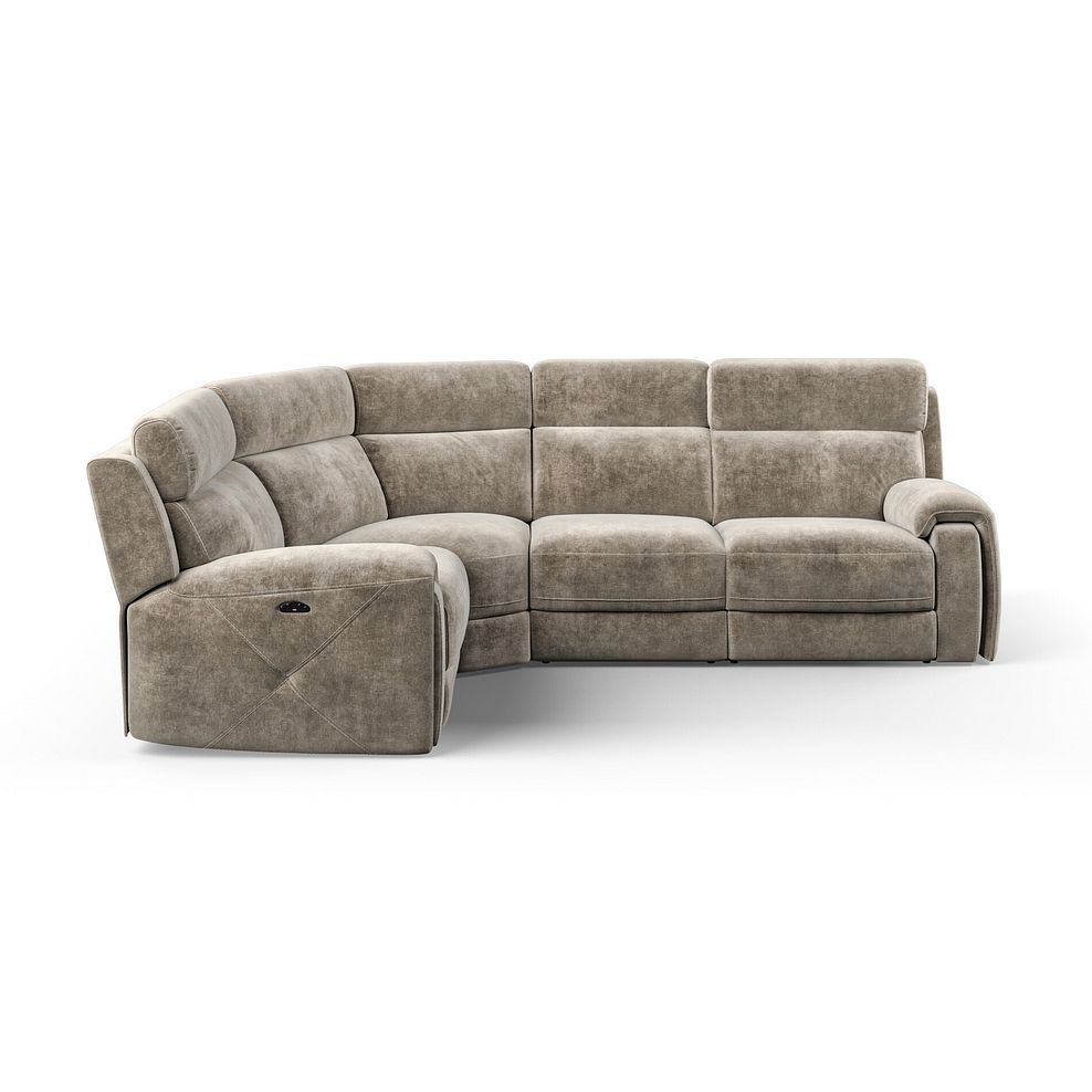 Leo Right Hand Corner Recliner Sofa with Adjustable Headrests in Descent Taupe Fabric 5