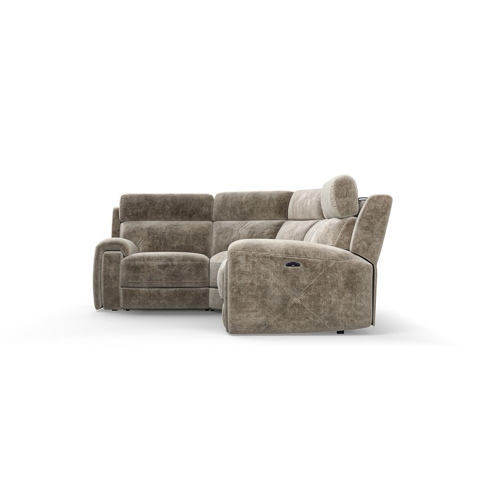 Leo Right Hand Corner Recliner Sofa with Adjustable Headrests in Descent Taupe Fabric 7