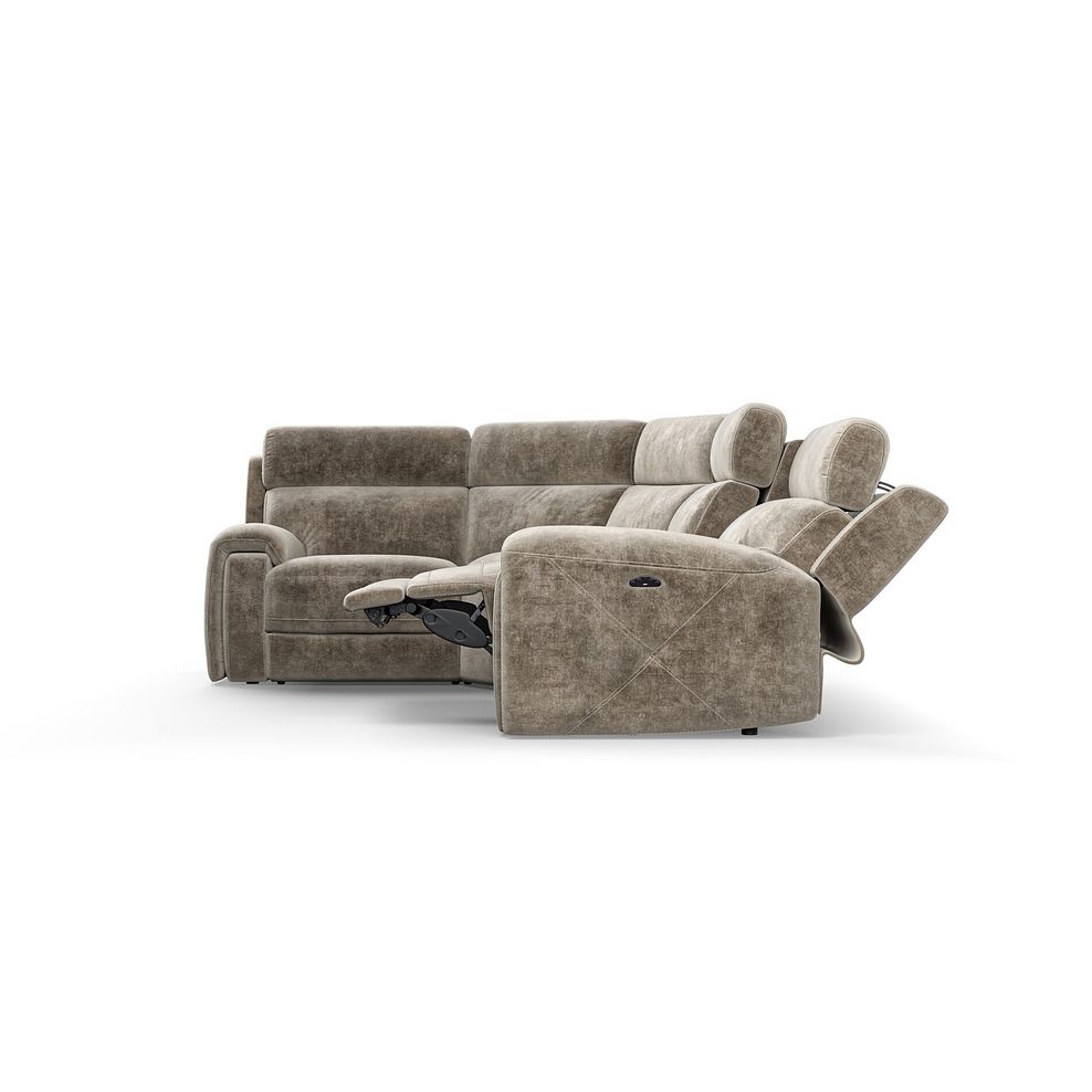 Leo Right Hand Corner Recliner Sofa with Adjustable Headrests in Descent Taupe Fabric 8
