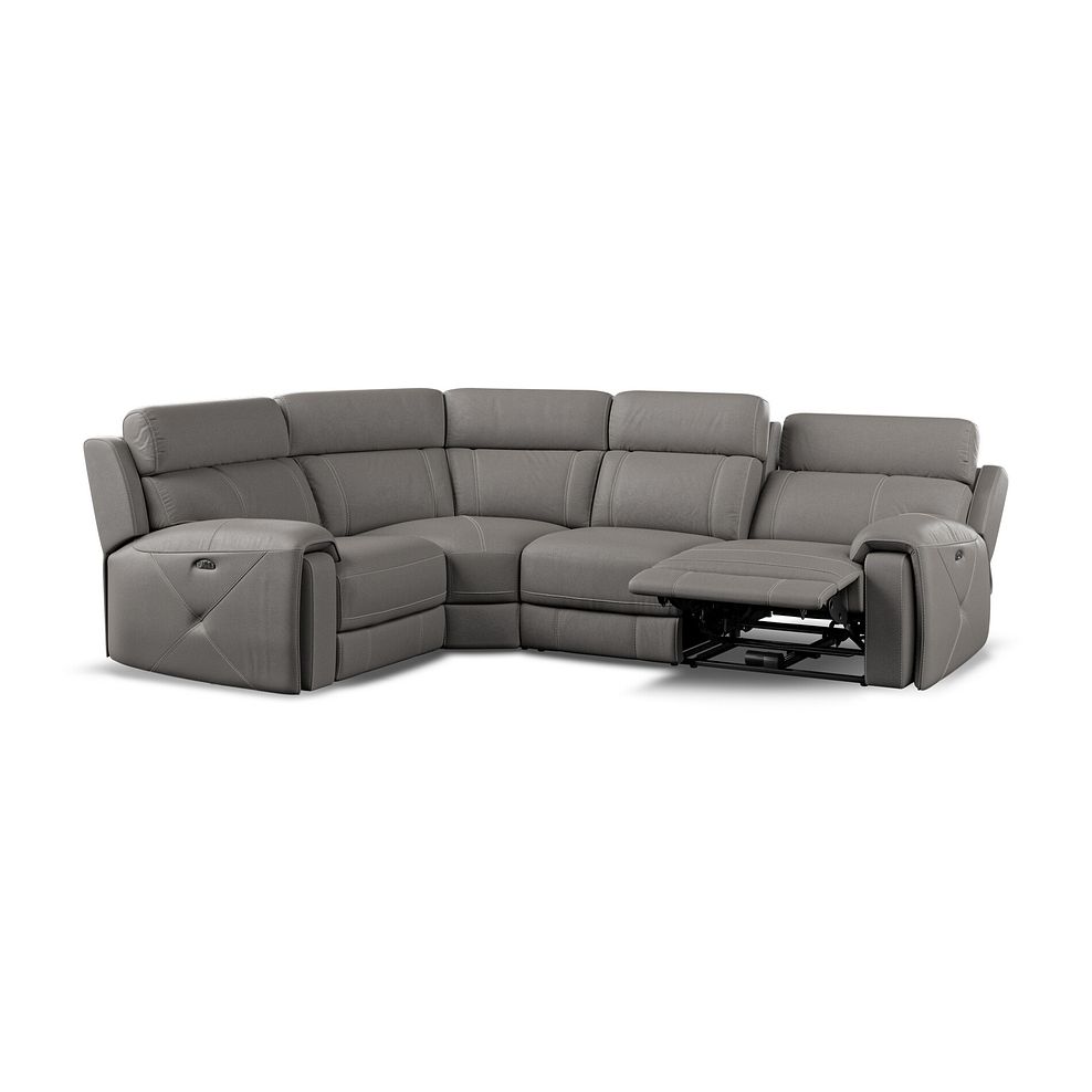 Leo Right Hand Corner Recliner Sofa with Adjustable Headrests in Elephant Grey Leather Thumbnail 3