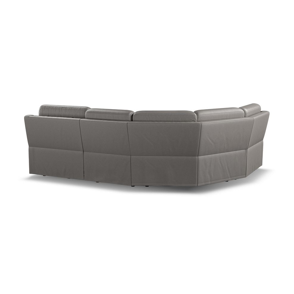Leo Right Hand Corner Recliner Sofa with Adjustable Headrests in Elephant Grey Leather 5