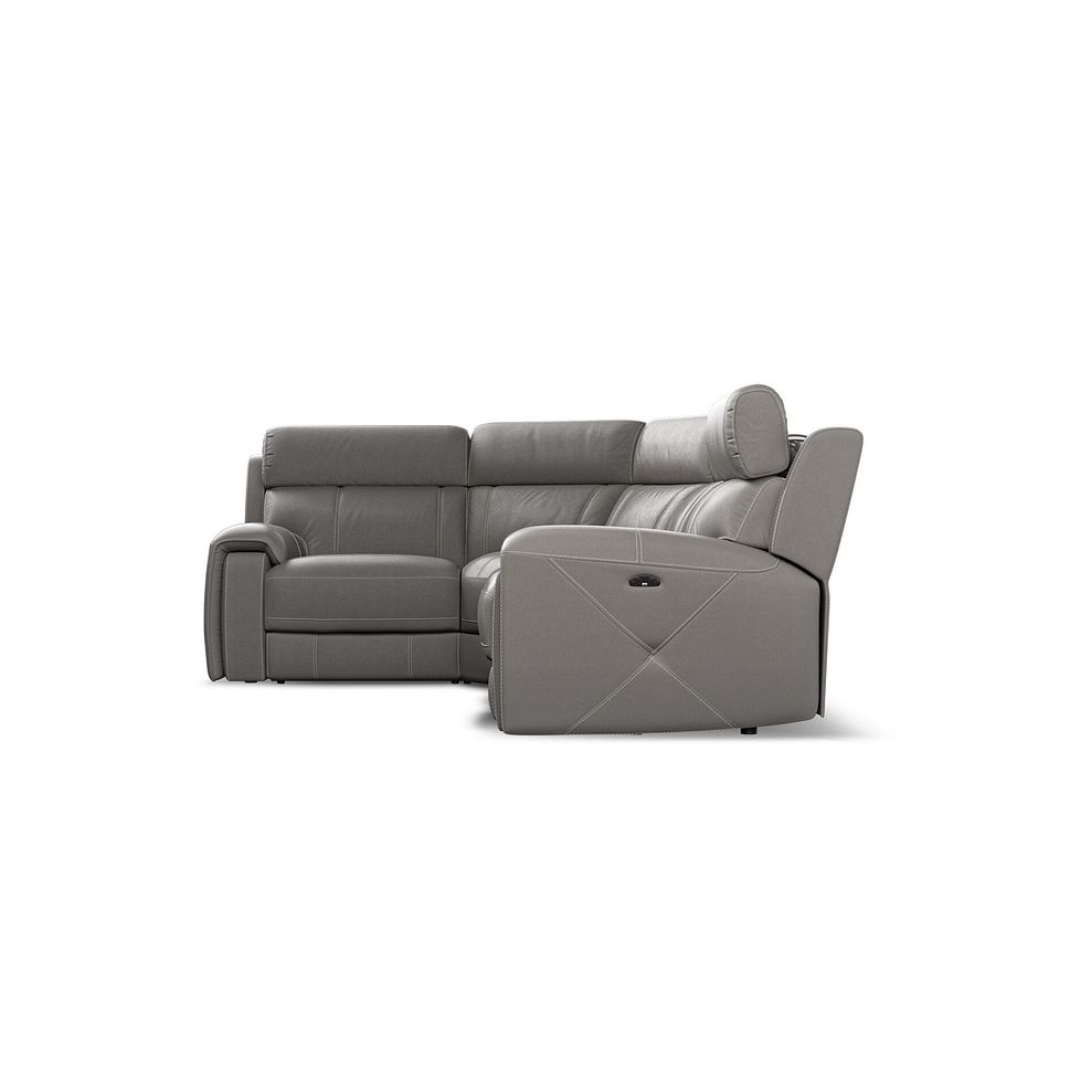 Leo Right Hand Corner Recliner Sofa with Adjustable Headrests in Elephant Grey Leather 7