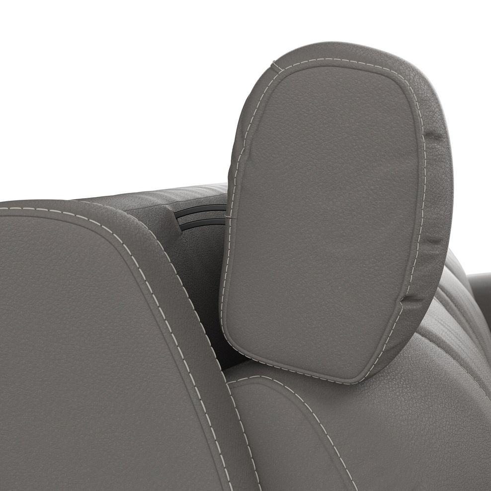 Leo Right Hand Corner Recliner Sofa with Adjustable Headrests in Elephant Grey Leather 11