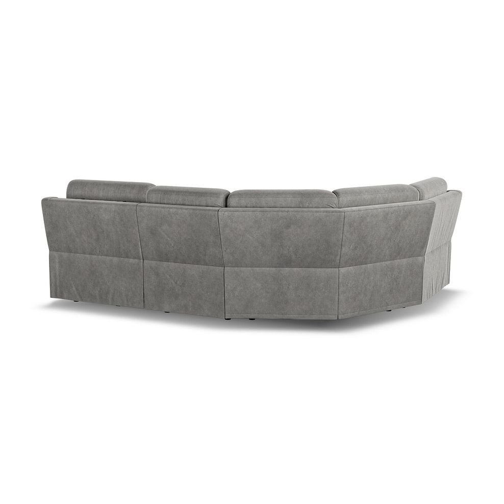 Leo Right Hand Corner Recliner Sofa with Adjustable Headrests in Maldives Dark Grey Fabric 5