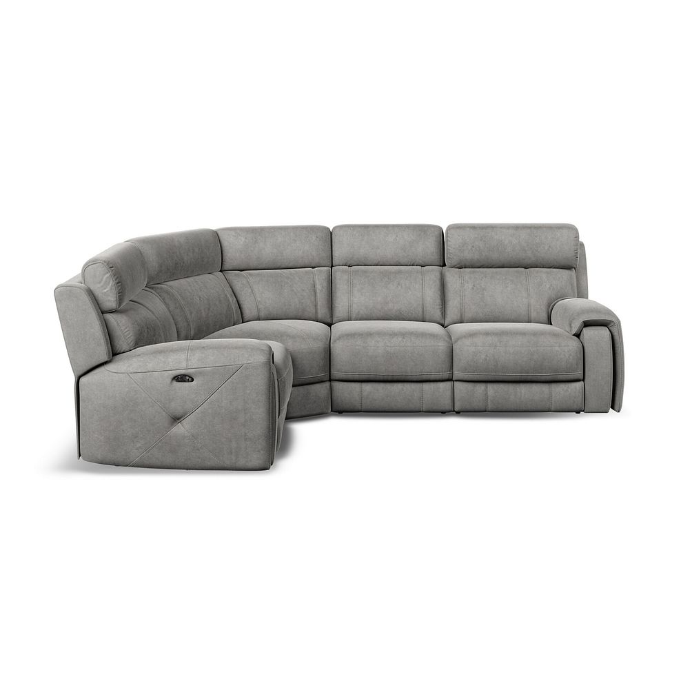 Leo Right Hand Corner Recliner Sofa with Adjustable Headrests in Maldives Dark Grey Fabric 6