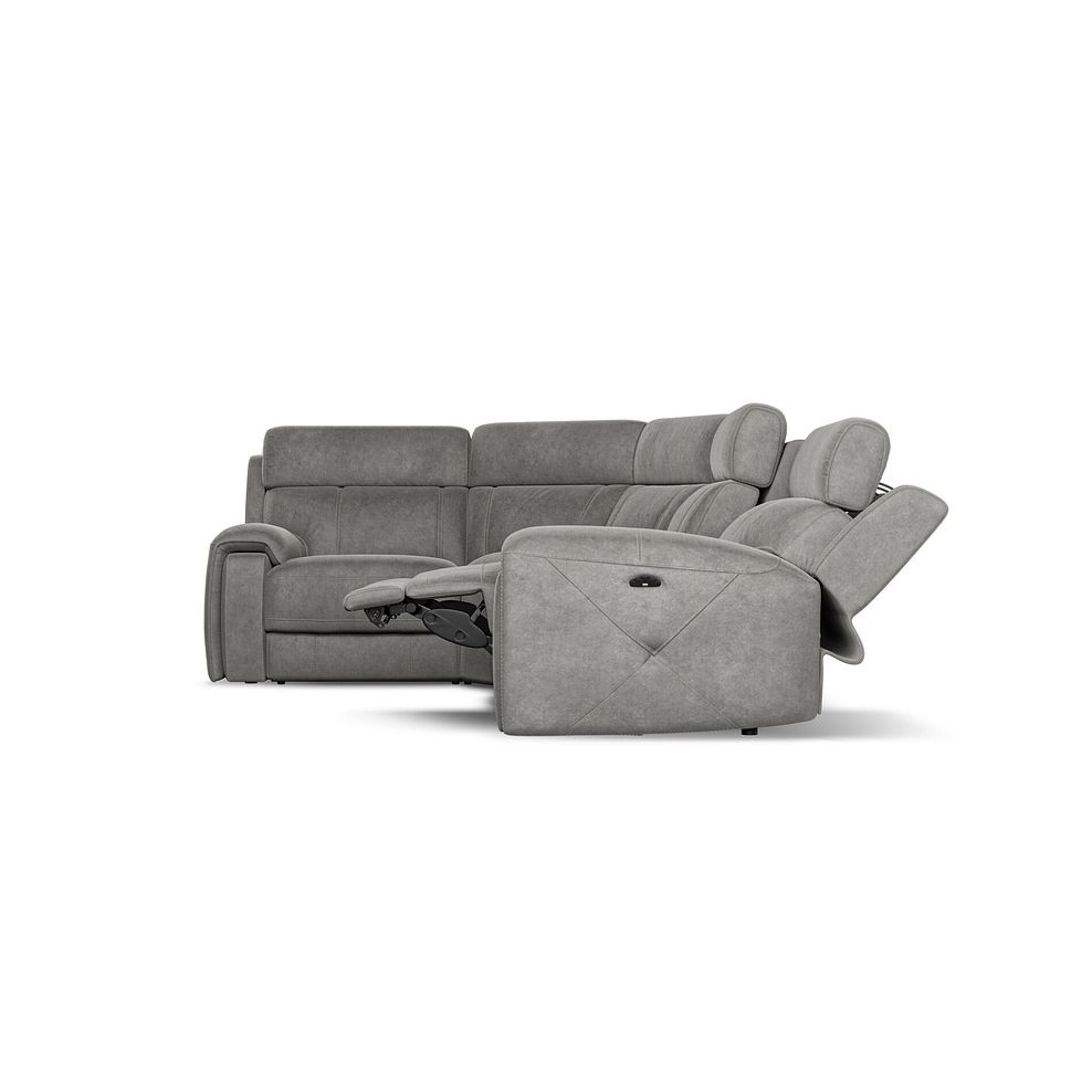 Leo Right Hand Corner Recliner Sofa with Adjustable Headrests in Maldives Dark Grey Fabric 8