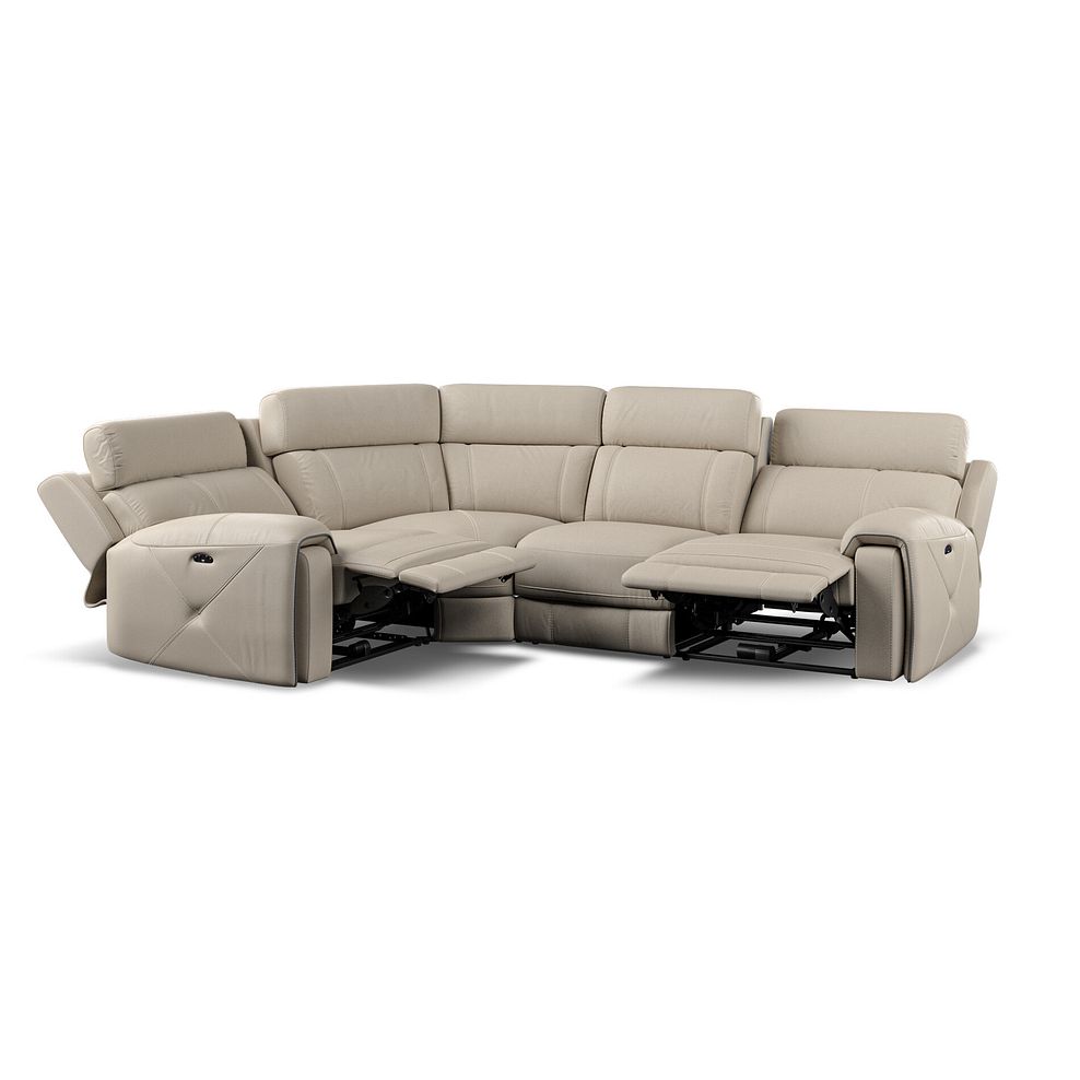 Leo Right Hand Corner Recliner Sofa with Adjustable Headrests in Pebble Leather 4