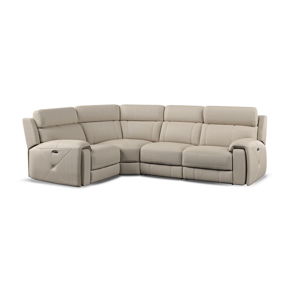 Leo Right Hand Corner Recliner Sofa with Adjustable Headrests in Pebble Leather 1