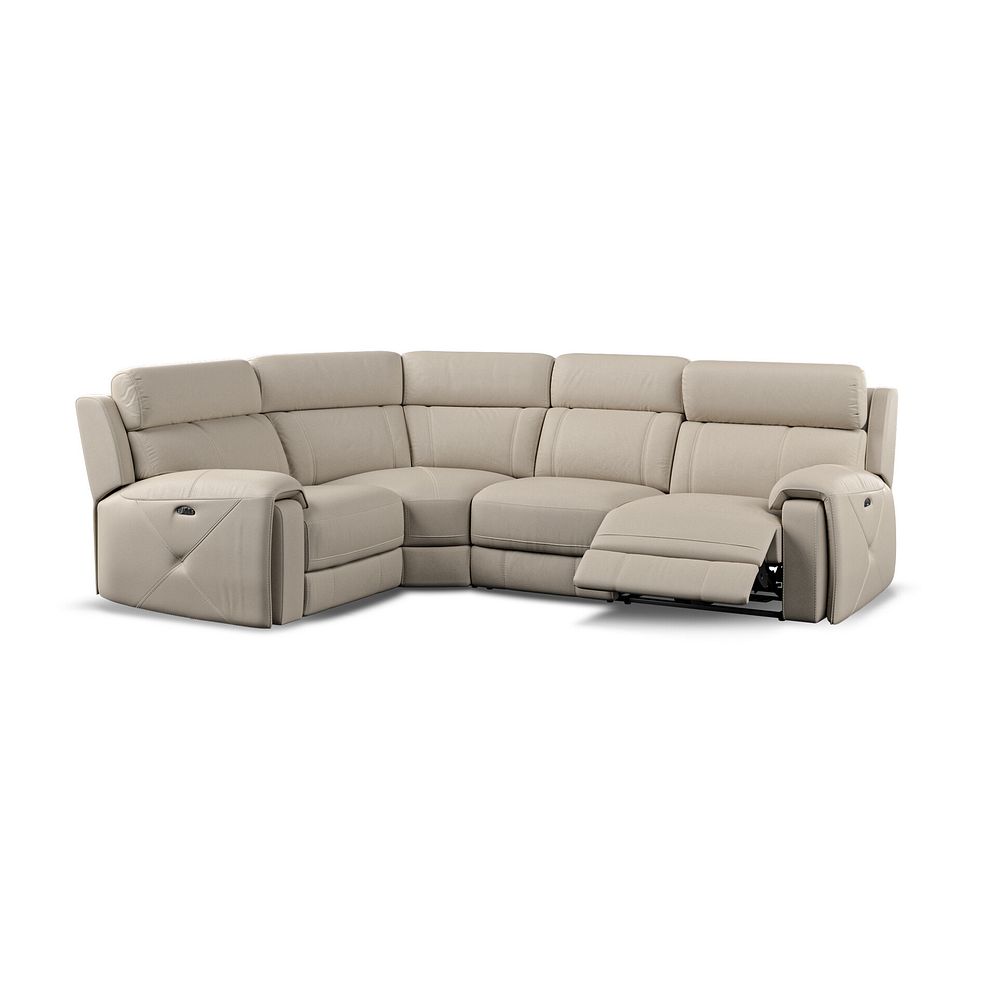 Leo Right Hand Corner Recliner Sofa with Adjustable Headrests in Pebble Leather 3