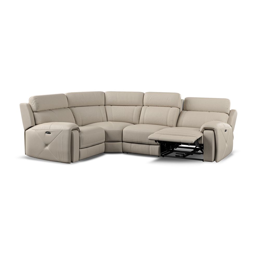 Leo Right Hand Corner Recliner Sofa with Adjustable Headrests in Pebble Leather 4