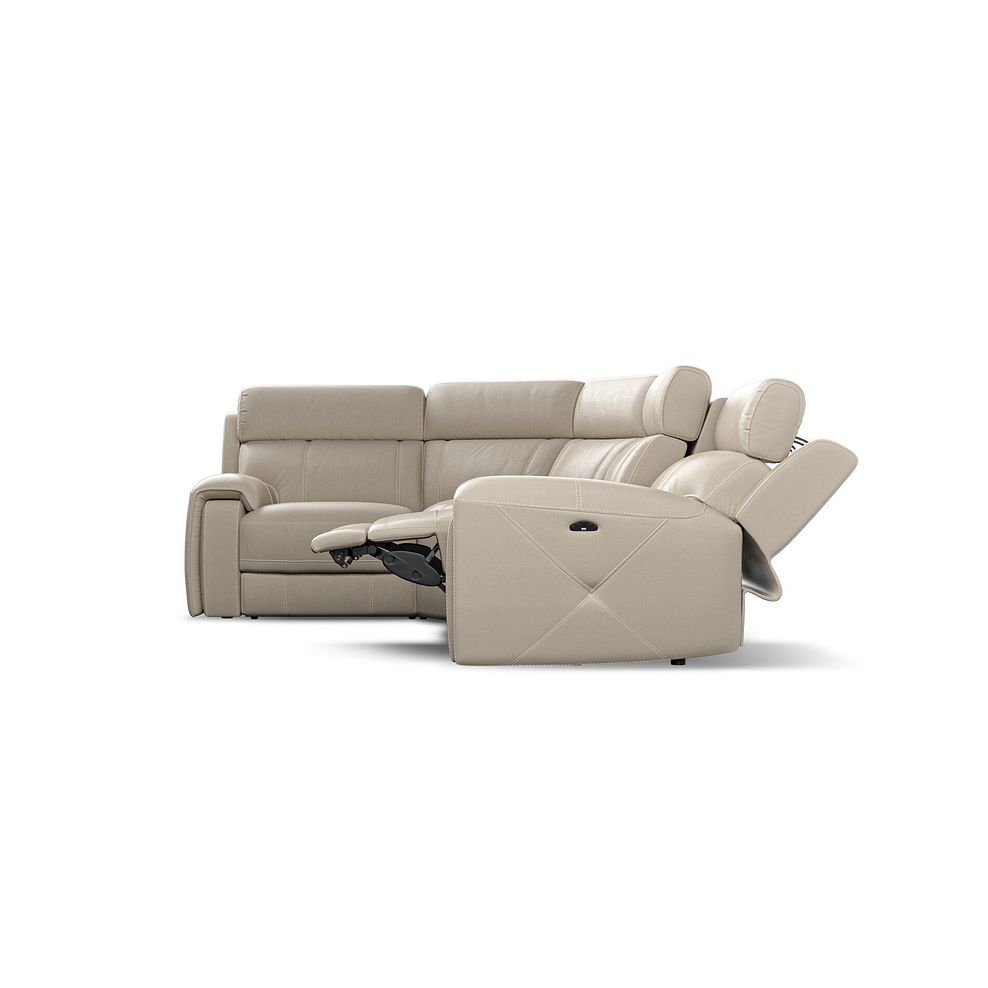 Leo Right Hand Corner Recliner Sofa with Adjustable Headrests in Pebble Leather 8
