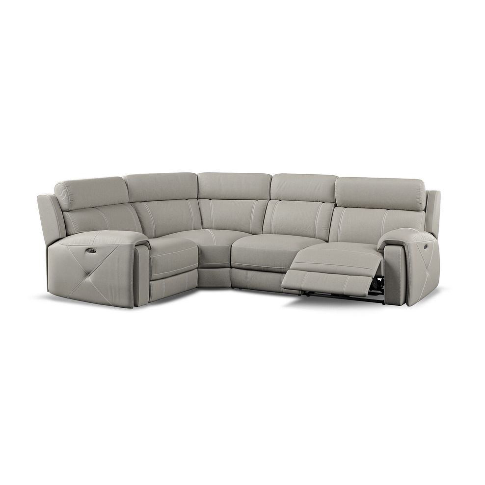Leo Right Hand Corner Recliner Sofa with Adjustable Headrests in Taupe Leather Thumbnail 3