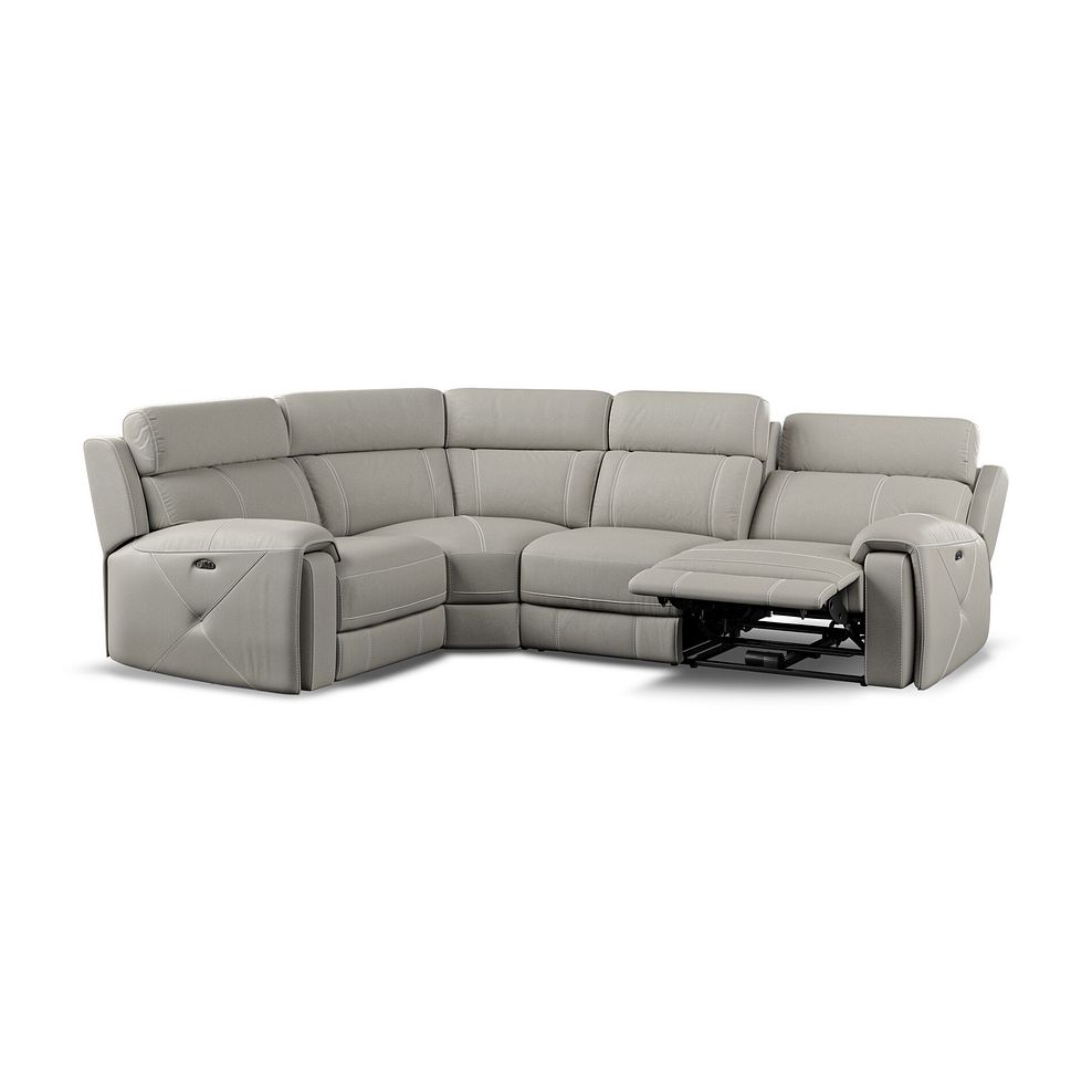 Leo Right Hand Corner Recliner Sofa with Adjustable Headrests in Taupe Leather 4