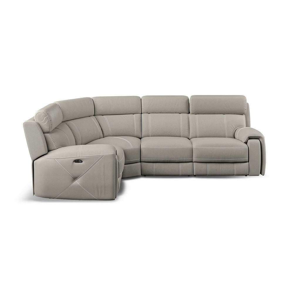 Leo Right Hand Corner Recliner Sofa with Adjustable Headrests in Taupe Leather 6