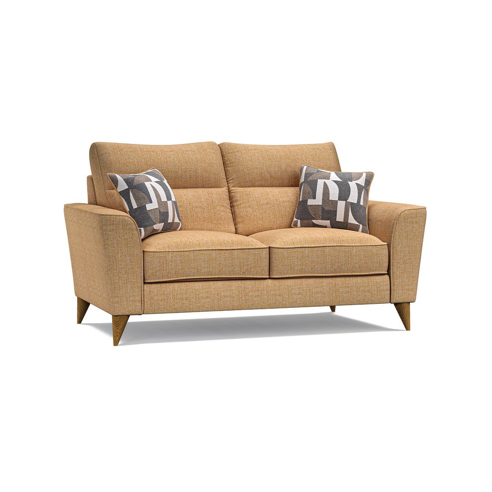 Levi 2 Seater Sofa in Barley Citrus Fabric with Asher Natural Scatters 1