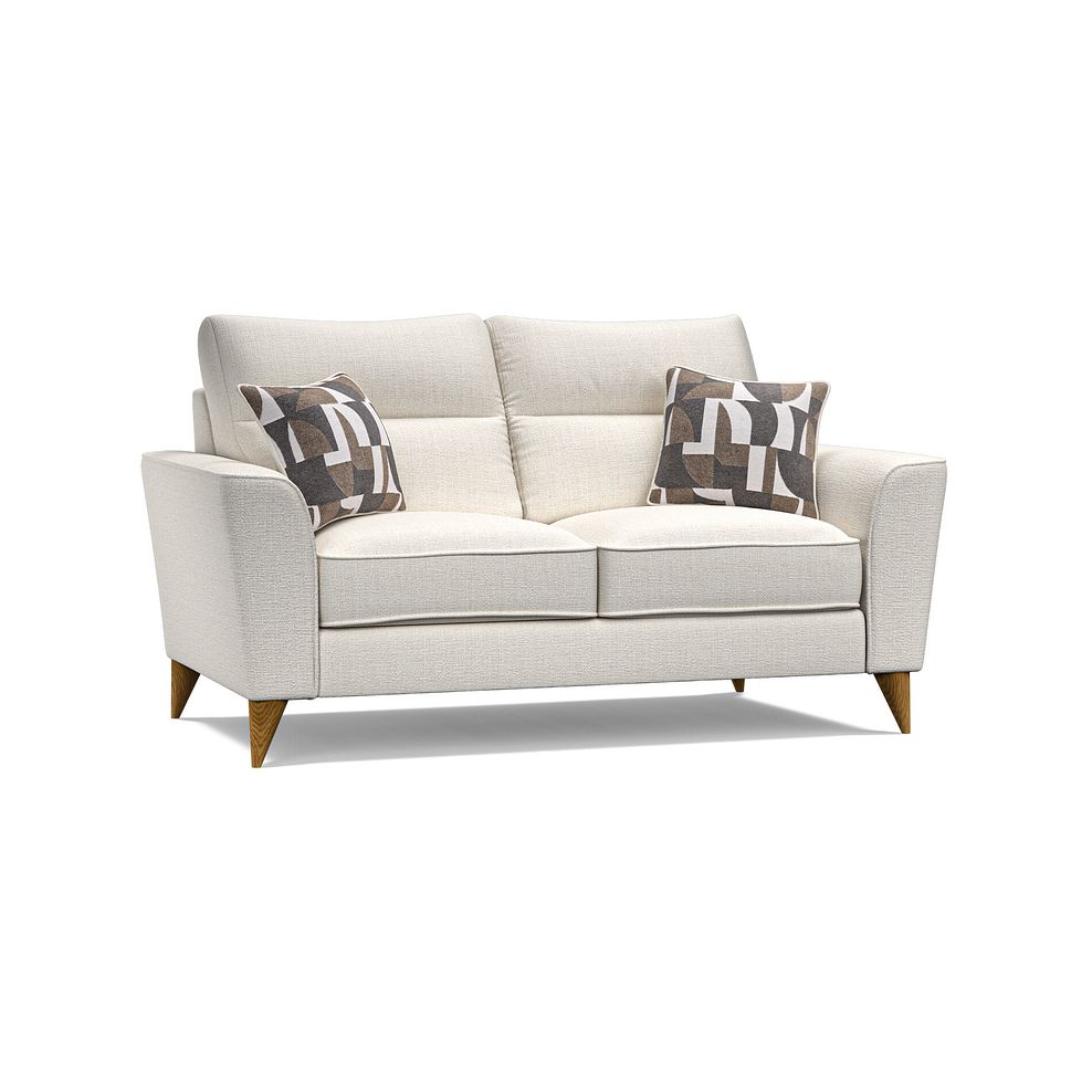 Levi 2 Seater Sofa in Barley Ivory Fabric with Asher Natural Scatters