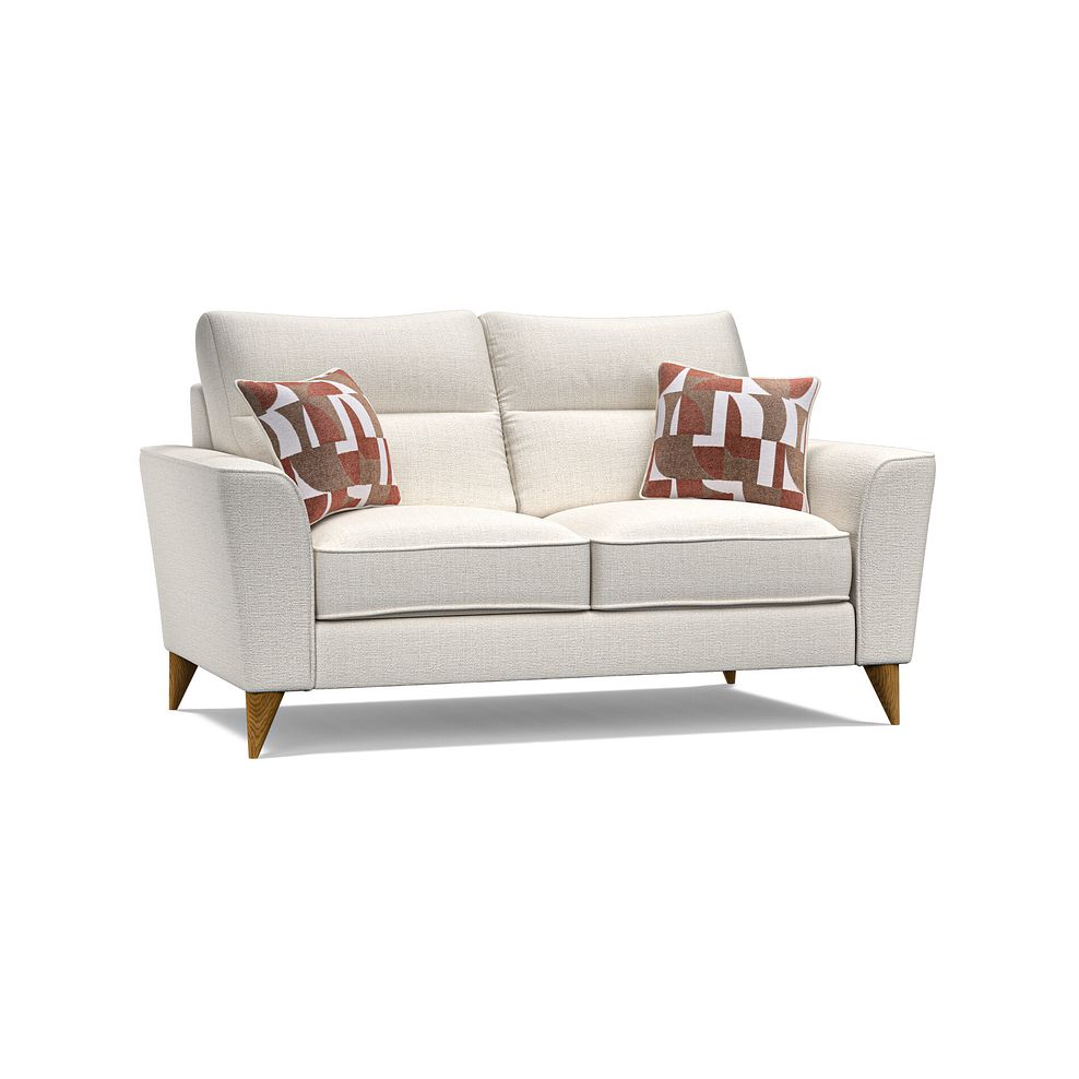 Levi 2 Seater Sofa in Barley Ivory Fabric with Asher Rust Scatters