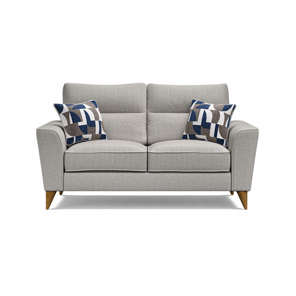 Levi 2 Seater Sofa in Barley Silver Fabric with Asher Ocean Scatters 4