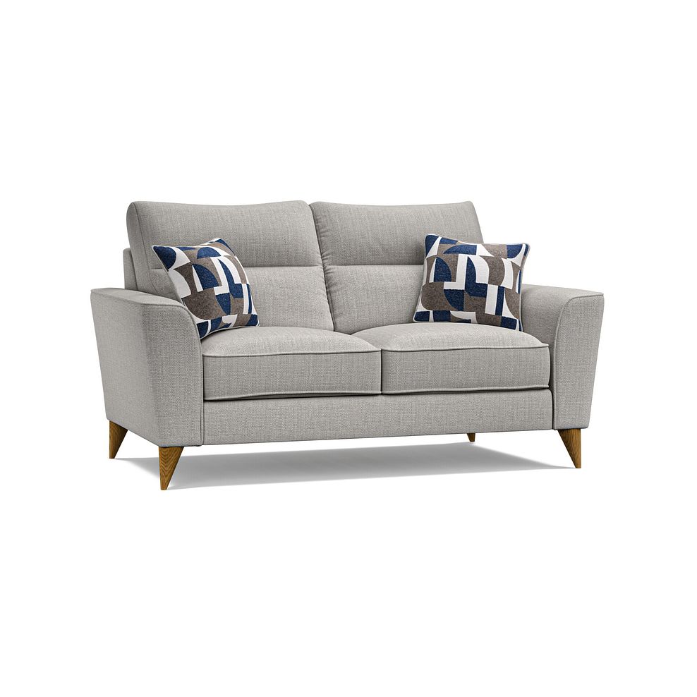 Levi 2 Seater Sofa in Barley Silver Fabric with Asher Ocean Scatters