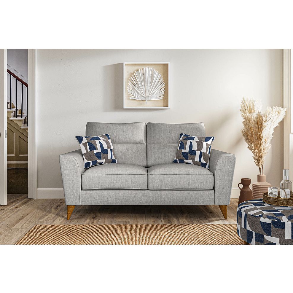 Levi 2 Seater Sofa in Barley Silver Fabric with Asher Ocean Scatters Thumbnail 1