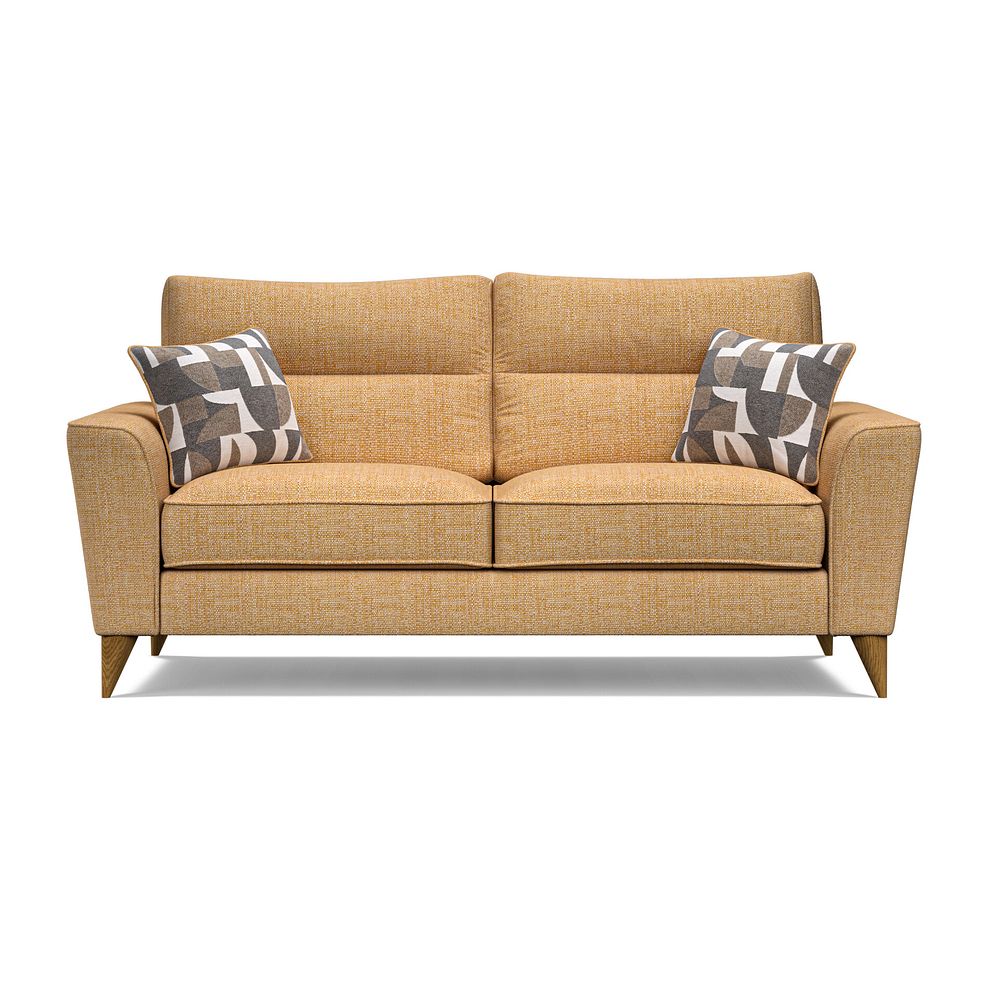 Levi 3 Seater Sofa in Barley Citrus Fabric with Asher Natural Scatters 2