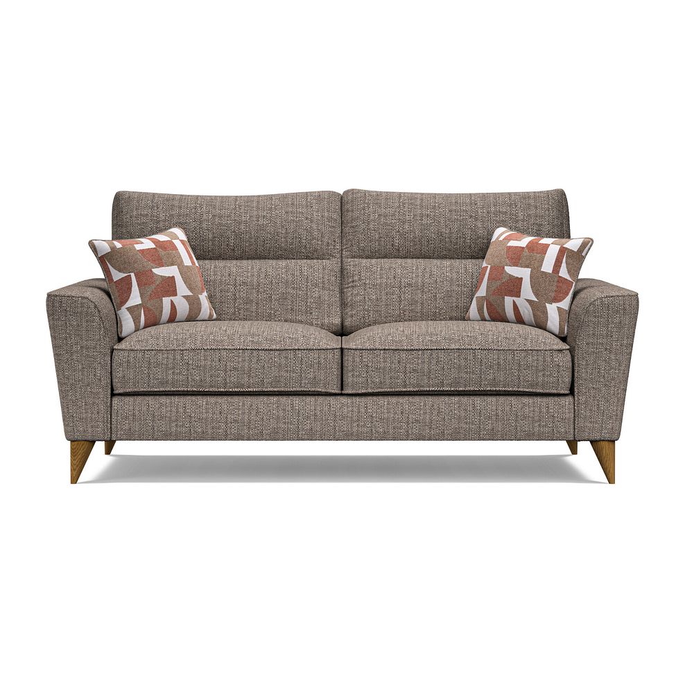 Levi 3 Seater Sofa in Barley Coffee Fabric with Asher Rust Scatters Thumbnail 2