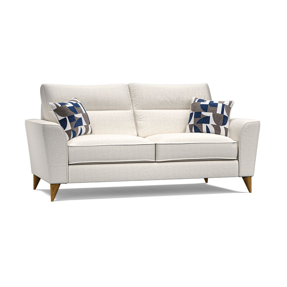 Levi 3 Seater Sofa in Barley Ivory Fabric with Asher Ocean Scatters Thumbnail 1