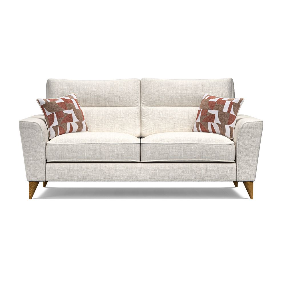 Levi 3 Seater Sofa in Barley Ivory Fabric with Asher Rust Scatters Thumbnail 2