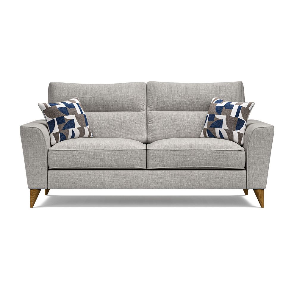 Levi 3 Seater Sofa in Barley Silver Fabric with Asher Ocean Scatters 4