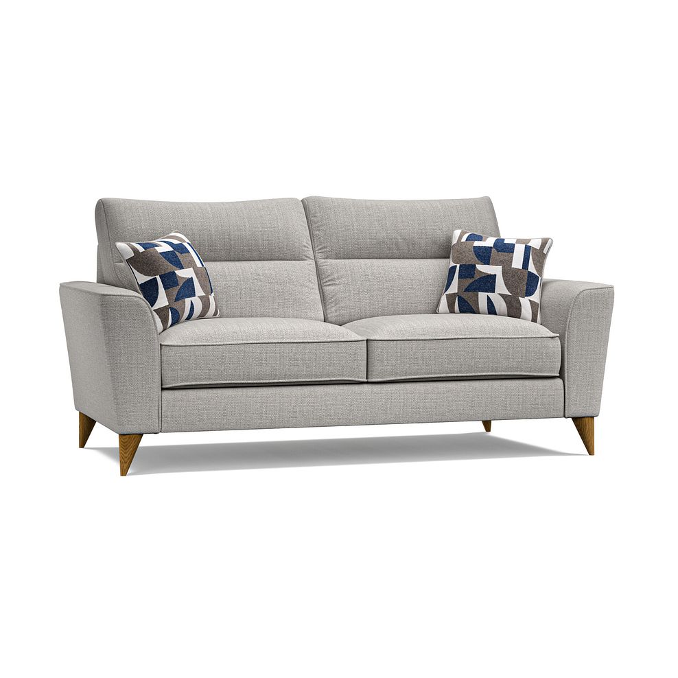 Levi 3 Seater Sofa in Barley Silver Fabric with Asher Ocean Scatters Thumbnail 3