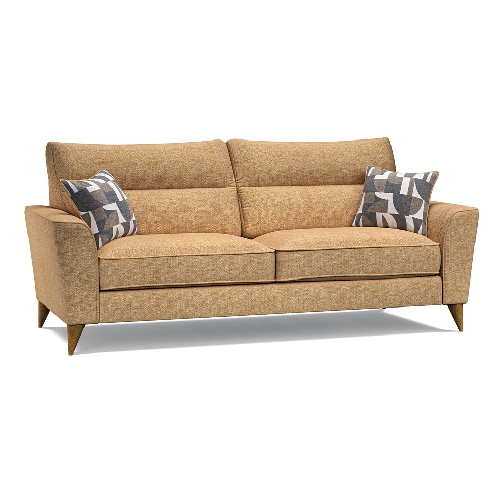 Levi 4 Seater Sofa in Barley Citrus Fabric with Asher Natural Scatters